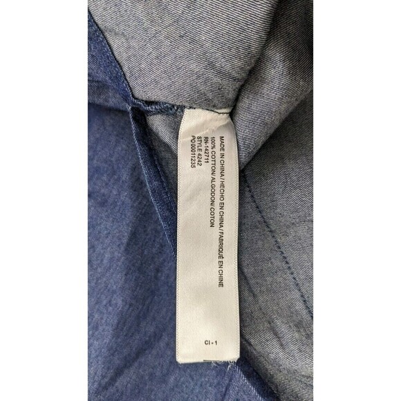 NWT Eloquii Women's Plus Size Denim Off Shoulder Sleeve Top Tunic Sz 18 Blouse - Picture 6 of 7